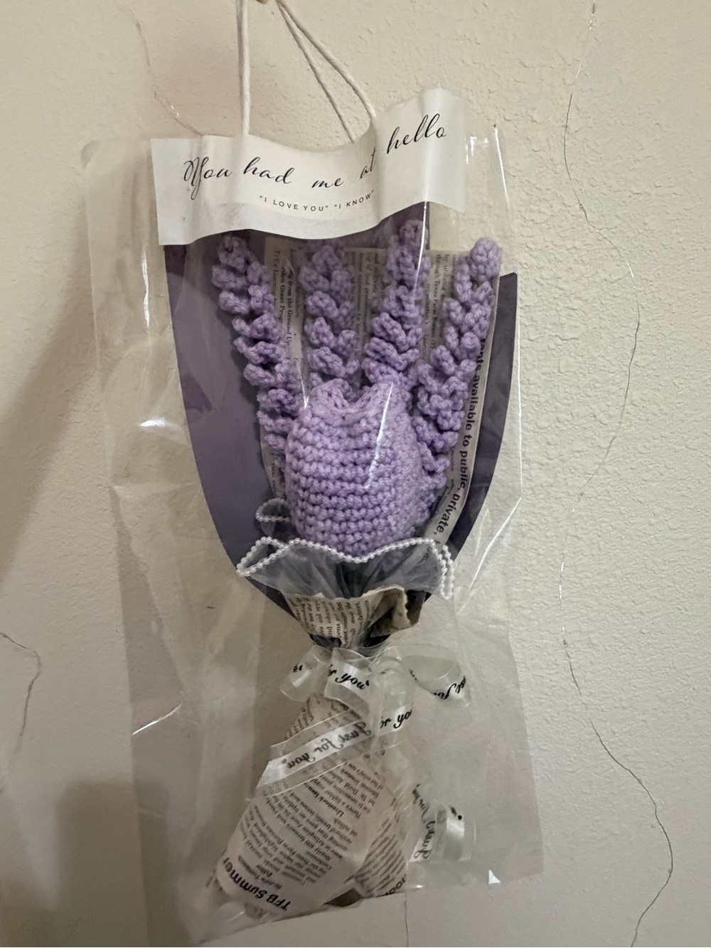Lavender and tulip oil purple Crochet Bouquet #gift